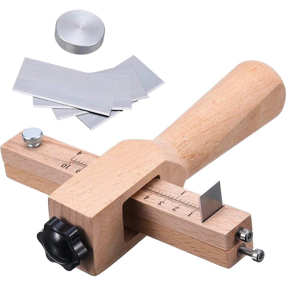 Adjustable Wooden Strip And Strap Cutter Leather Craft Cutter Strap Belt DIY Hand Cutting Tools Strip Cutter With 5 Blades
Adjustable Wooden Strip And Strap Cutter Leather Craft Cutter Strap Belt DIY Hand Cutting Tools Strip Cutter With 5 Blades