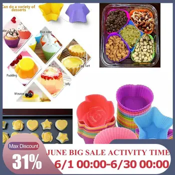 1pc Star Heart Round Square Rose Shape Muffin Cup Colorful Resistant 7cm Baking Silicone Diy Cupcake High Mold Temperature
1pc Star Heart Round Square Rose Shape Muffin Cup Colorful Resistant 7cm Baking Silicone Diy Cupcake High Mold Temperature