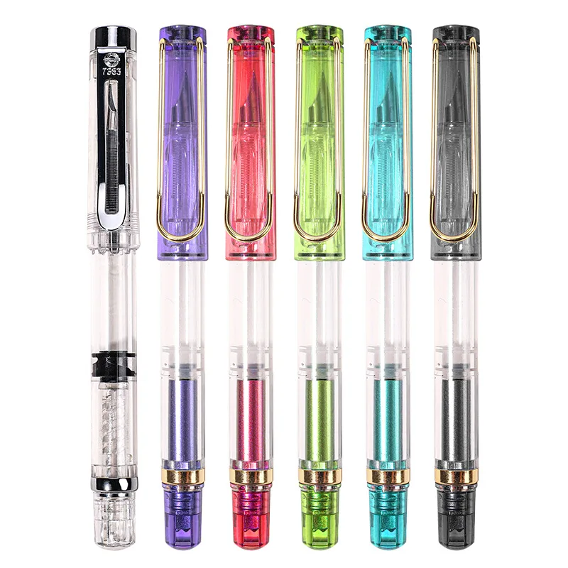 1-Piece Wingsung Transparent Piston Fountain Pen EF/F Nib Metal Clip Large Capacity Ink Pens School Office Writing Stationery
1-Piece Wingsung Transparent Piston Fountain Pen EF/F Nib Metal Clip Large Capacity Ink Pens School Office Writing Stationery