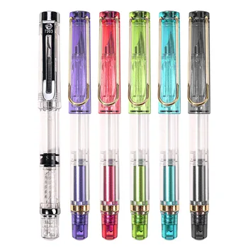 1-Piece Wingsung Transparent Piston Fountain Pen EF/F Nib Metal Clip Large Capacity Ink Pens School Office Writing Stationery
1-Piece Wingsung Transparent Piston Fountain Pen EF/F Nib Metal Clip Large Capacity Ink Pens School Office Writing Stationery