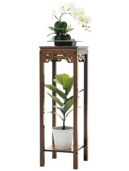 

Flower Shelf Floor-standing Room Built-in Solid Wood Multi-layered Meat Green Porridge Balcony Decoration Living Room Wrought Ir