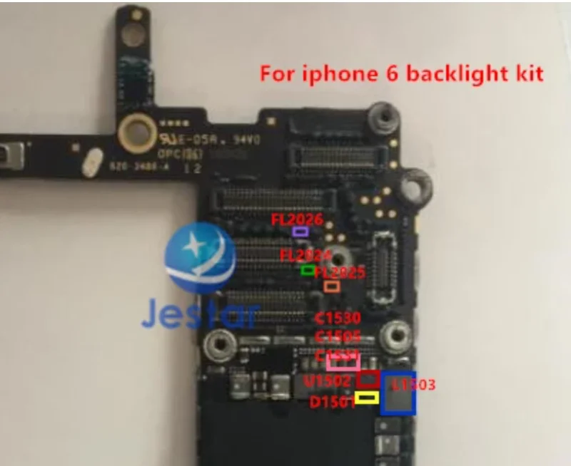 5 комплектов (50 шт.) для iPhone 6 6plus комплект решений подсветки IC U1502 + катушка L1503 диод