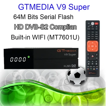 GTmedia V9 Super Satellite receiver USB2.0 DVB S2 H.265 Built-in WIFI HD 1080P for 2year Spain Europe cccam smart tv set top box
GTmedia V9 Super Satellite receiver USB2.0 DVB S2 H.265 Built-in WIFI HD 1080P for 2year Spain Europe cccam smart tv set top box
