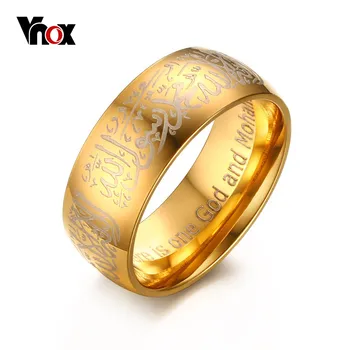 VNOX Muslim God and Mohammed Ring 8mm Gold-Color Ring for Men Stainless Steel Jewelry
VNOX Muslim God and Mohammed Ring 8mm Gold-Color Ring for Men Stainless Steel Jewelry