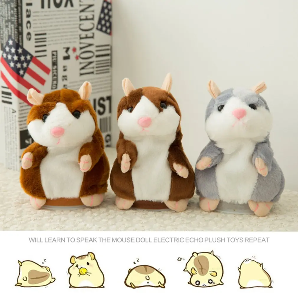 hamster talking gift toys pro Talking Repeats Voice Plush Funny Cheeky 