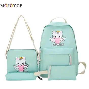 4pcs/Set Women Backpack Cute Cartoon Cat Print Oxford Student School Backpack Mochilas Mujer 2019
4pcs/Set Women Backpack Cute Cartoon Cat Print Oxford Student School Backpack Mochilas Mujer 2019