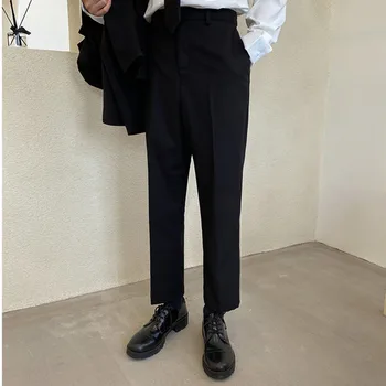 EWQ / men's wear Suit pants men's fashion loose straight nine-point vertical suit pants wide leg casual nine-point pants 
EWQ / men's wear Suit pants men's fashion loose straight nine-point vertical suit pants wide leg casual nine-point pants