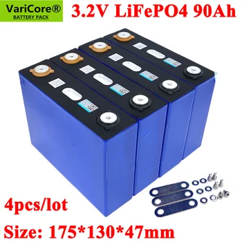 4PCS VariCore 3.2V 90Ah LiFePO4 battery form 12V 24V 3C 270Ah battery Lithium-iron phospha Can make Boat Solar energy batteries
4PCS VariCore 3.2V 90Ah LiFePO4 battery form 12V 24V 3C 270Ah battery Lithium-iron phospha Can make Boat Solar energy batteries