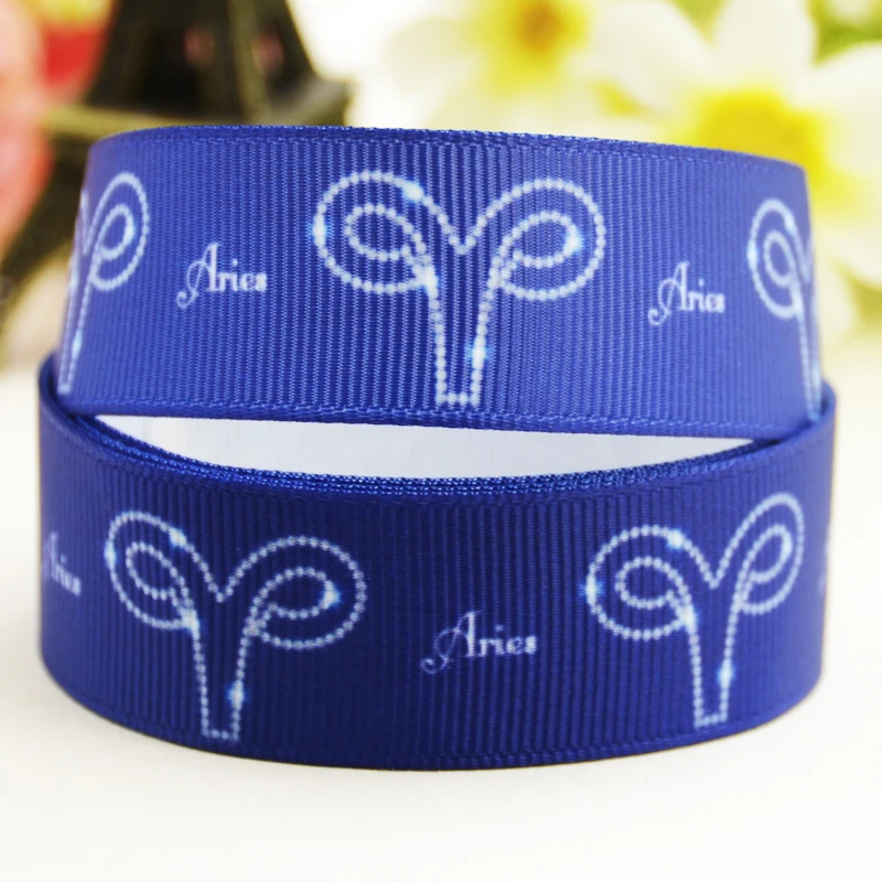 22mm 25mm 38mm 75mm Ruban satin Aries Zodiac printed Grosgrain Ribbon Hair Accessories party decoration 10 Yards X-02574 | Дом и сад