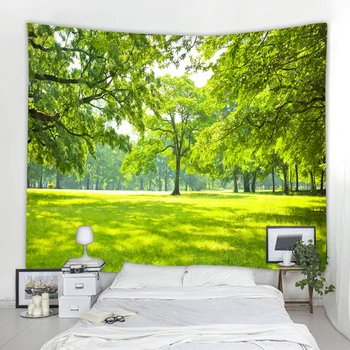 

Nature Woods Tapestry Wall Mount Sun Woods Carpet Wall Cloth Tapestry Hippie Tree Mandala Tapiz Landscape Home Decoration