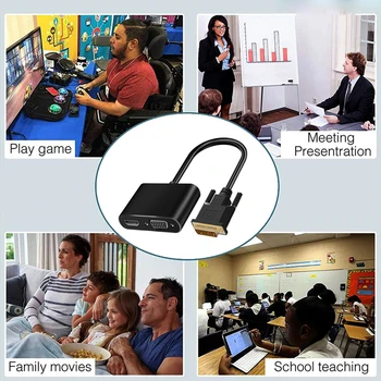 2-in-1 DVI To HDMI Audio Converter Adapter+ DVI To HDMI VGA Splitter 1080P
2-in-1 DVI To HDMI Audio Converter Adapter+ DVI To HDMI VGA Splitter 1080P