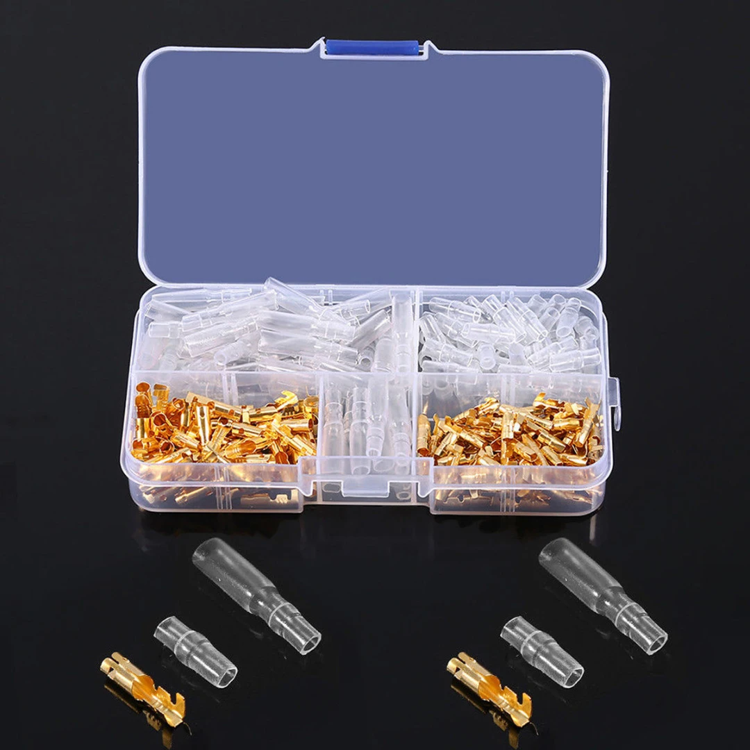 120pcs 3.5mm Brass Bullet Connectors Male & Female Terminals Set with Insulated Cover Kit For Car Motorcycle Bullet Connector
120pcs 3.5mm Brass Bullet Connectors Male & Female Terminals Set with Insulated Cover Kit For Car Motorcycle Bullet Connector