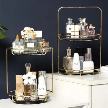 Fashion Rotating Cosmetic Desktop Storage Box 2 Tiers Glass Tray Dressing Table Finishing Rack Transparent Makeup Storage Shelf
Fashion Rotating Cosmetic Desktop Storage Box 2 Tiers Glass Tray Dressing Table Finishing Rack Transparent Makeup Storage Shelf