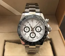 Sapphire crystal 39mm GEERVO Steriele wijzerplaat keramische bezel lichtgevende Japanse VK63 quartz uurwerk chronograaf heren horloge 178-P8(China)