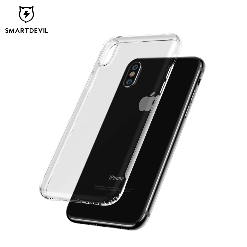 Прозрачные силиконовые чехлы SmartDevil для IPhone 7 8 Plus Xr XS Max прозрачный чехол телефона