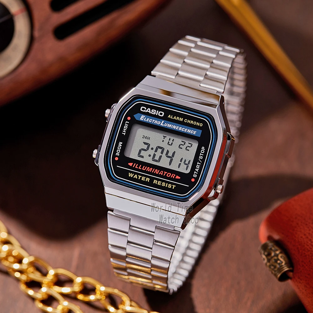 casio часы мужские Серебряные лучший бренд класса люкс LED цифровые