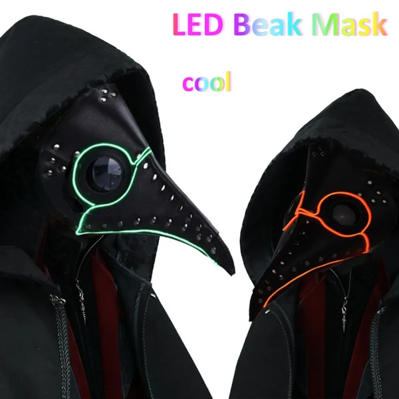 Halloween Plague Retro Middle Ages Steam Beak Doctor Mask LED Bird Mouth Mask Series Halloween Festive Party Cosplay Supplies
Halloween Plague Retro Middle Ages Steam Beak Doctor Mask LED Bird Mouth Mask Series Halloween Festive Party Cosplay Supplies