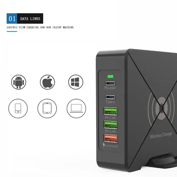 Laptop Fast Power Adapter Dock Quickly Charger Wirless Charge Type-c PD 45W Port Multi-Port USB Mobile Phone Charger 75W QC3.0
Laptop Fast Power Adapter Dock Quickly Charger Wirless Charge Type-c PD 45W Port Multi-Port USB Mobile Phone Charger 75W QC3.0