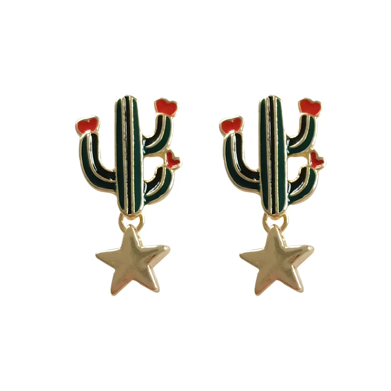 New Fashion Personality wild cactus cute small fresh and beautiful five-pointed star earrings
New Fashion Personality wild cactus cute small fresh and beautiful five-pointed star earrings