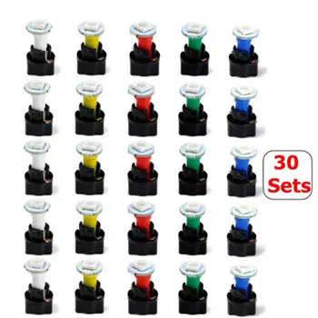 30 Sets DC 12V 0.2W T5 Spiral Socket Car Instrument Panel Cluster Plug Dash LED Light Bulb,Super High Bright, Vivid Color
30 Sets DC 12V 0.2W T5 Spiral Socket Car Instrument Panel Cluster Plug Dash LED Light Bulb,Super High Bright, Vivid Color