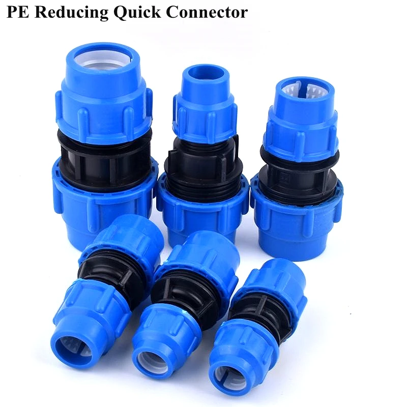 

1pc 20-63mm PE Reducing Quick Connector Garden Watering Irrigation System Agricultural Plastic Water Pipe Direct Joint Fittings