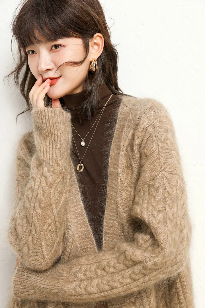 Mohair 34% Wool 34% Women Cardigan Vintage Single Breasted Thick Warm Sweters for Women New Autumn Winter cardigan sweater
Mohair 34% Wool 34% Women Cardigan Vintage Single Breasted Thick Warm Sweters for Women New Autumn Winter cardigan sweater