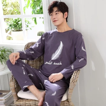 Casual Cotton Pajama Sets for Men 2019 Autumn Winter Long Sleeve O-Neck Pyjama Print Nightwear Male Lounge Homewear Home Clothes
Casual Cotton Pajama Sets for Men 2019 Autumn Winter Long Sleeve O-Neck Pyjama Print Nightwear Male Lounge Homewear Home Clothes