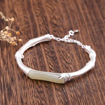 direct sales fashion new hand ornaments S925 pure silver jewelry women's bamboo knuckle and Tian Jade Bracelet
direct sales fashion new hand ornaments S925 pure silver jewelry women's bamboo knuckle and Tian Jade Bracelet