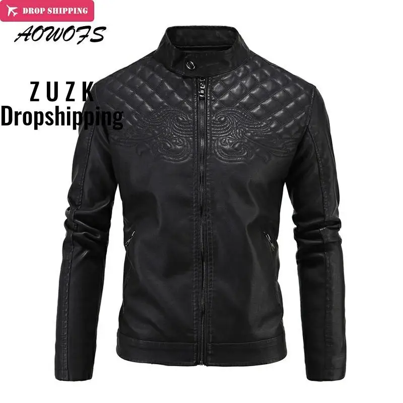 AOWOFS spring leather jackets men vintage motorcycle jackets men nirvana wings pattern quilted mens jackets coats plus velvet
AOWOFS spring leather jackets men vintage motorcycle jackets men nirvana wings pattern quilted mens jackets coats plus velvet