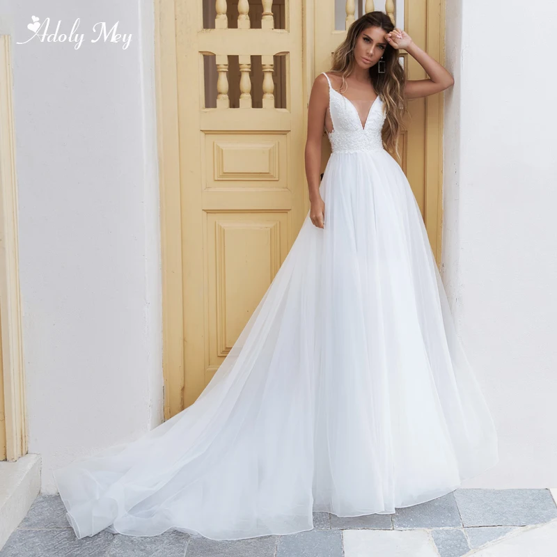 Adoly Mey Sexy Sweetheart Neck Backless A-Line Wedding Dress 2020 Luxury Appliques Beaded Spaghettis Straps Princess Bride Gown
Adoly Mey Sexy Sweetheart Neck Backless A-Line Wedding Dress 2020 Luxury Appliques Beaded Spaghettis Straps Princess Bride Gown