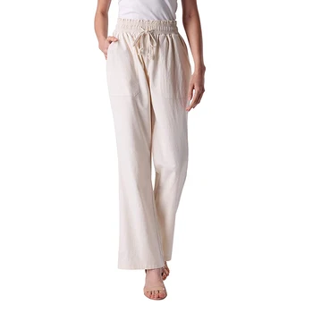 New Women Elastic Cotton Trousers with Pocket Comfortable and Loose High-waist Wide-leg pants 2020
New Women Elastic Cotton Trousers with Pocket Comfortable and Loose High-waist Wide-leg pants 2020