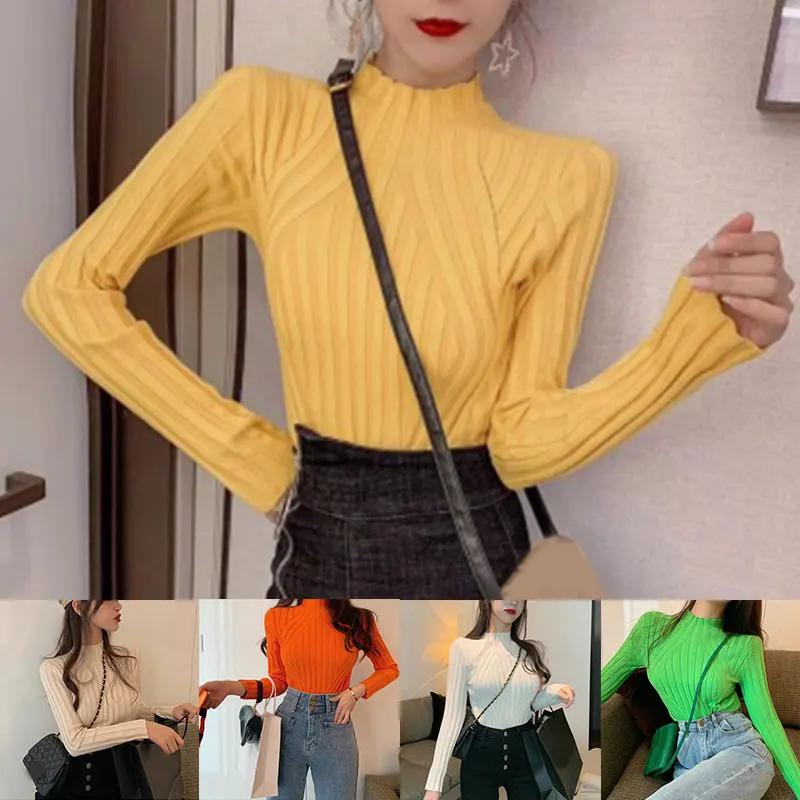 Jumper Top Knitting T Shirt Casual Pullover Solid Color Long Sleeve All-Matching New Style Fashion Women's Bottoming Sweater
Jumper Top Knitting T Shirt Casual Pullover Solid Color Long Sleeve All-Matching New Style Fashion Women's Bottoming Sweater
