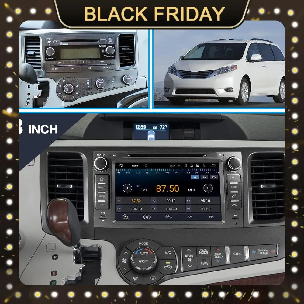 Android 9 8 Core IPS Screen Car GPS Navigation DVD Player Multimedia Recoder For Toyota Sienna 2009 2010 - 2014 Stereo Head Unit
Android 9 8 Core IPS Screen Car GPS Navigation DVD Player Multimedia Recoder For Toyota Sienna 2009 2010 - 2014 Stereo Head Unit