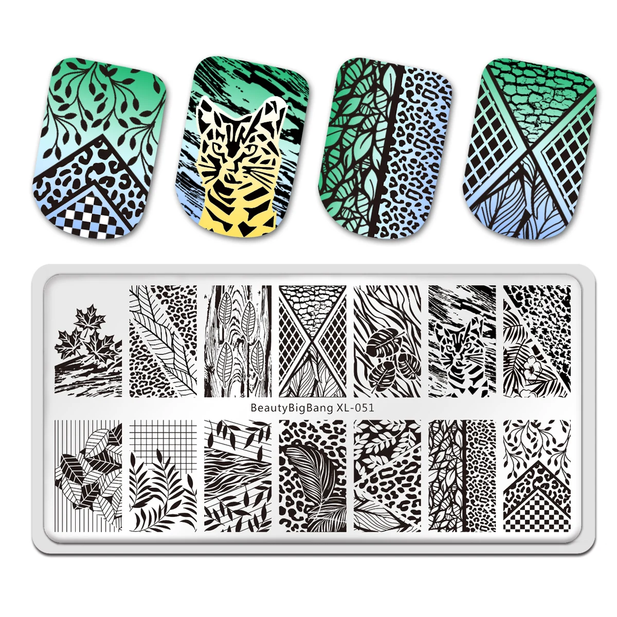 

Beautybigbang Nail Stamping Plates Natural Animal Snake Scale Flower Wolf Theme Image 12*6cm Template Mold Nail Art Stencil BB2