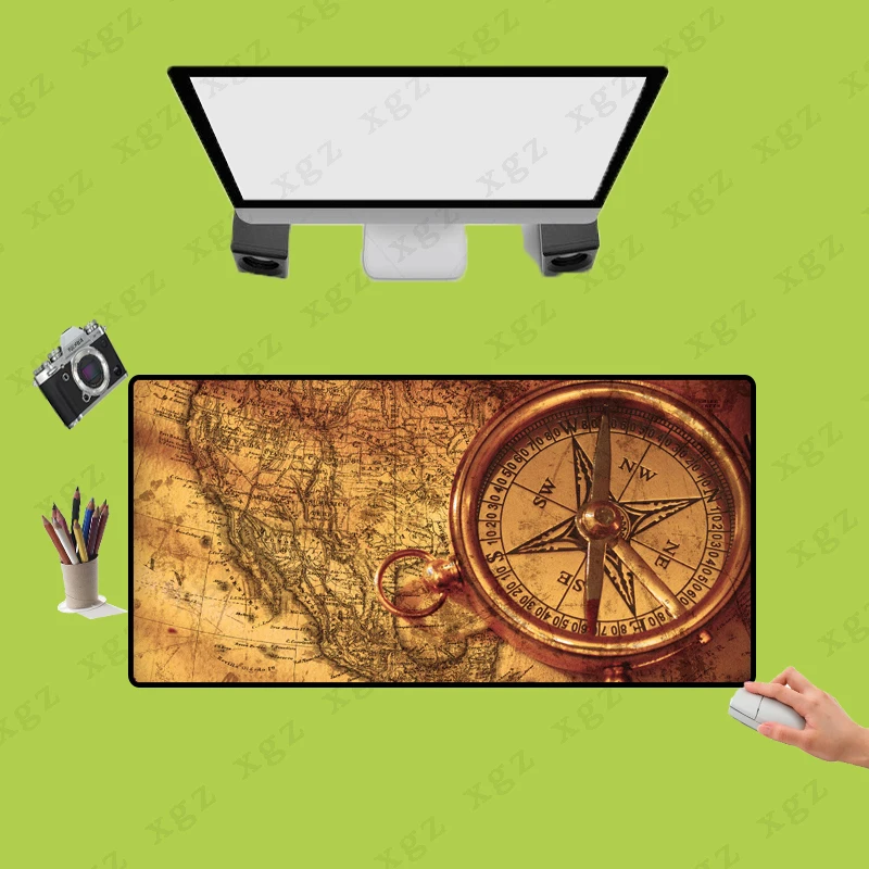 XGZ Yellow World Map Large Locking Edge Mouse Pad Computer Notebook pad Gaming Mats Office Desk Mat for CSGO DOTA LOL | Компьютеры и