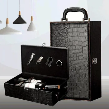 Wine Box Leather Bag Wine Champagne Whisky Double Bottle Case With Pourer Opener Elegant Durable 2020
Wine Box Leather Bag Wine Champagne Whisky Double Bottle Case With Pourer Opener Elegant Durable 2020
