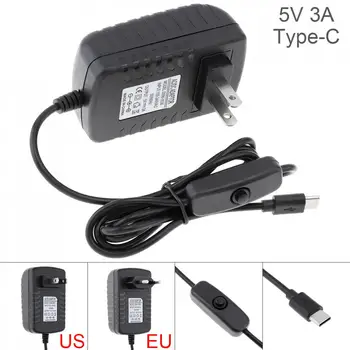 3A 5V Power Adapter Charger Converter with Switch Suitable Fit for Raspberry Pi 4 TypeC USB Power Charging
3A 5V Power Adapter Charger Converter with Switch Suitable Fit for Raspberry Pi 4 TypeC USB Power Charging