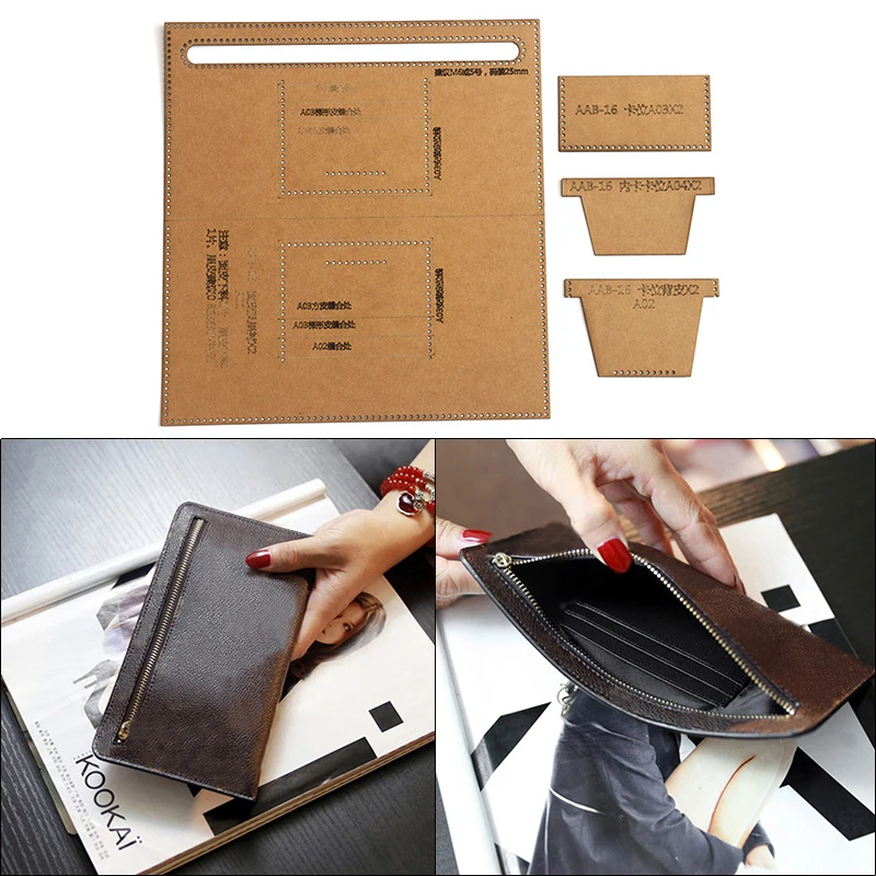 1 Set Of Leather Craft Fashion Personality Long Wallet Sewing Pattern Hard Acrylic and Kraft Paper Stencil Template 12.5cm*24cm
1 Set Of Leather Craft Fashion Personality Long Wallet Sewing Pattern Hard Acrylic and Kraft Paper Stencil Template 12.5cm*24cm