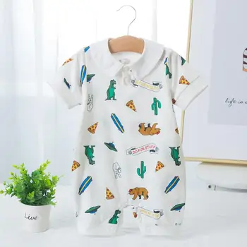 Daily Summer Clothes Newborn Cotton Short Sleeve Turn Down Collar Baby Cartoon Flora Fauna Printing Lapel Splicing Jumpsuits
Daily Summer Clothes Newborn Cotton Short Sleeve Turn Down Collar Baby Cartoon Flora Fauna Printing Lapel Splicing Jumpsuits