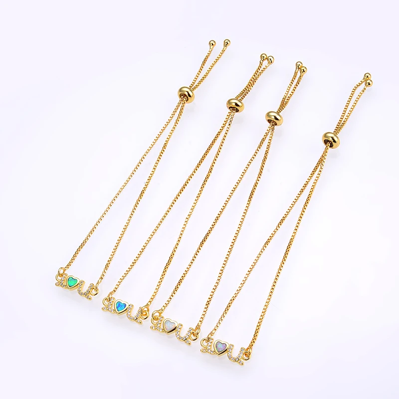 1 PCS / 4 PCS mixed batch of 17 * 6 mm love opal bracelet copper inlay zircon push-pull bracelet
1 PCS / 4 PCS mixed batch of 17 * 6 mm love opal bracelet copper inlay zircon push-pull bracelet