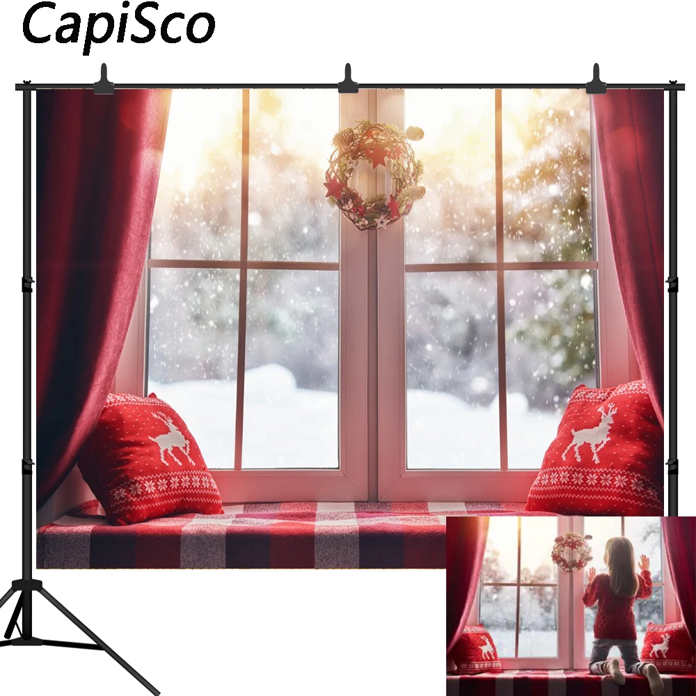 Capisco Photography Backdrop Christmas Window Wreath Winter Snow Background Photocall Photoshoot Prop Custom Photobooth
Capisco Photography Backdrop Christmas Window Wreath Winter Snow Background Photocall Photoshoot Prop Custom Photobooth