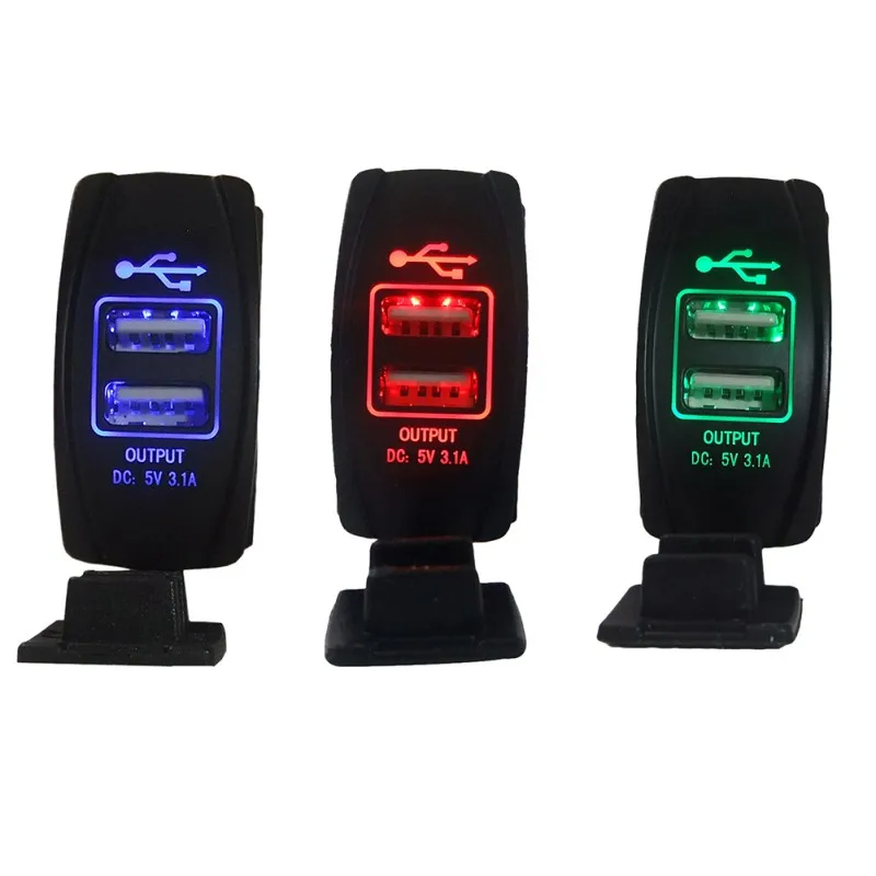 DC 12-24V 3.1A LED Motorcycle Auto Car Dual USB car cigarette lighter Adapter Socket Splitter for Mobile Phone GPS Tablet New
DC 12-24V 3.1A LED Motorcycle Auto Car Dual USB car cigarette lighter Adapter Socket Splitter for Mobile Phone GPS Tablet New