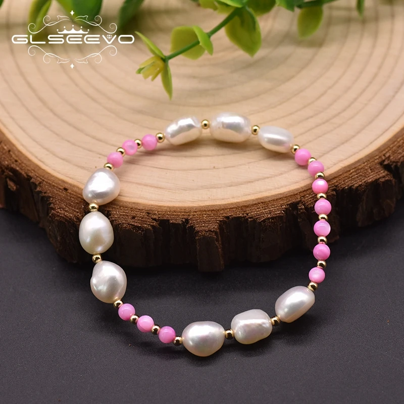 GLSEEVO Natural Freshwater Pearl Bracelet For Party Gift Pink Natural Shell Simple Original Design Handmade Jewelry GB0950
GLSEEVO Natural Freshwater Pearl Bracelet For Party Gift Pink Natural Shell Simple Original Design Handmade Jewelry GB0950
