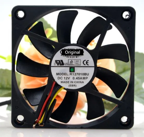 Оригинальный 100% рабочий fanslim 7010 R127010BU 70 мм 10 (толщина) DC 12 В 0.45A 7 см большой