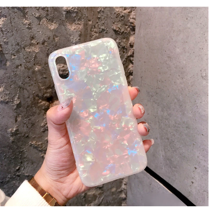 For iPhone 7 Case For iPhone 6 6s 8 Plus Dream Shell Pattern Cases For iPhone XR XS Max Soft TPU Silicone Glitter Luxury Cover For iPhone 7 Case For iPhone 6 6s 8 Plus Dream Shell Pattern Cases For iPhone XR XS Max Soft TPU Silicone Glitter Luxury Cover