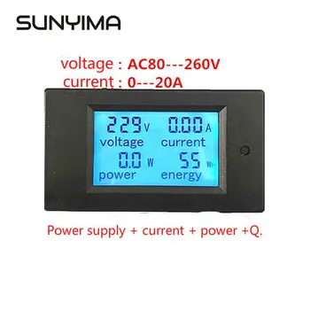 SUNYIMA Digital Wattmeter 20A 4500W AC Multifunction Digital LED Power Panel Meter Monitor Power Energy Voltmeter Ammeter For DI
SUNYIMA Digital Wattmeter 20A 4500W AC Multifunction Digital LED Power Panel Meter Monitor Power Energy Voltmeter Ammeter For DI