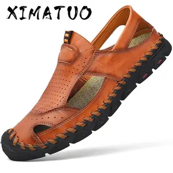 High Quality Genuine Leather Men Sandals Shoes Non-slip Soft Male Summer Water Shoes Outdoor Fashion Mens Sandal Rubber Beach
High Quality Genuine Leather Men Sandals Shoes Non-slip Soft Male Summer Water Shoes Outdoor Fashion Mens Sandal Rubber Beach
