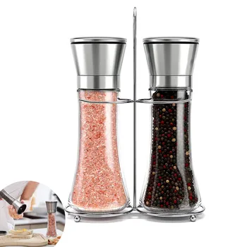 Stainless Steel Salt and Pepper Grinder Set with Adjustable Coarseness By Ceramic Rotor Pepper and Grinder Mill Set Kitchen Tool
Stainless Steel Salt and Pepper Grinder Set with Adjustable Coarseness By Ceramic Rotor Pepper and Grinder Mill Set Kitchen Tool