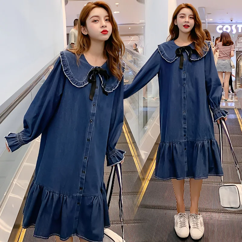 

Shanghai New Europe Sang 2020 Autumn And Winter Large Size WOMEN'S Dress Cowboy Dress