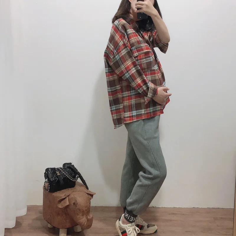 Pregnant Women Plaid Shirt-Style Korean-style Spring New Style Maternity Clothes Loose And Plus-sized Pure Cotton Shirt Fashion
Pregnant Women Plaid Shirt-Style Korean-style Spring New Style Maternity Clothes Loose And Plus-sized Pure Cotton Shirt Fashion